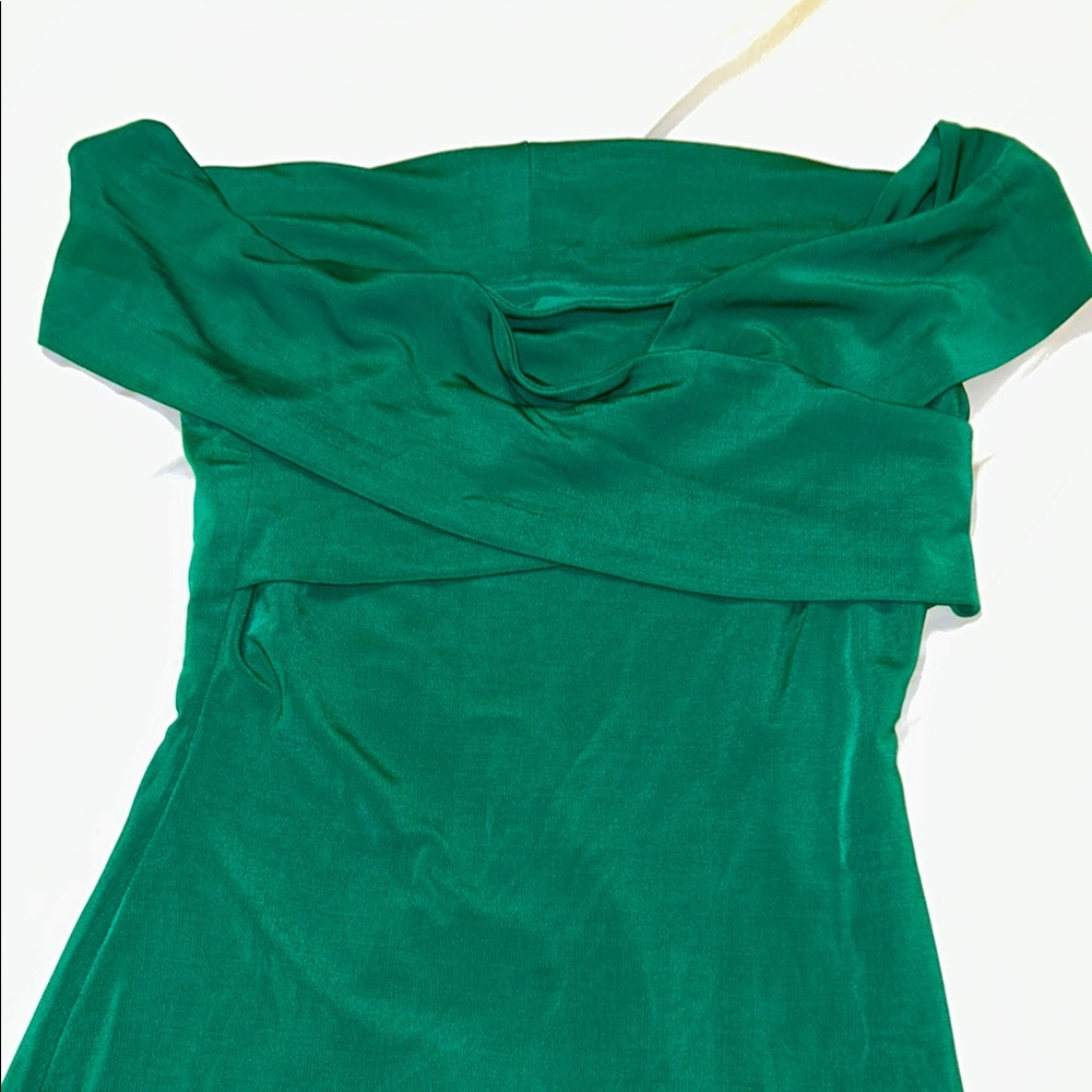 Ralph Lauren Green Off-Shoulder Dress - Picture 2 of 7